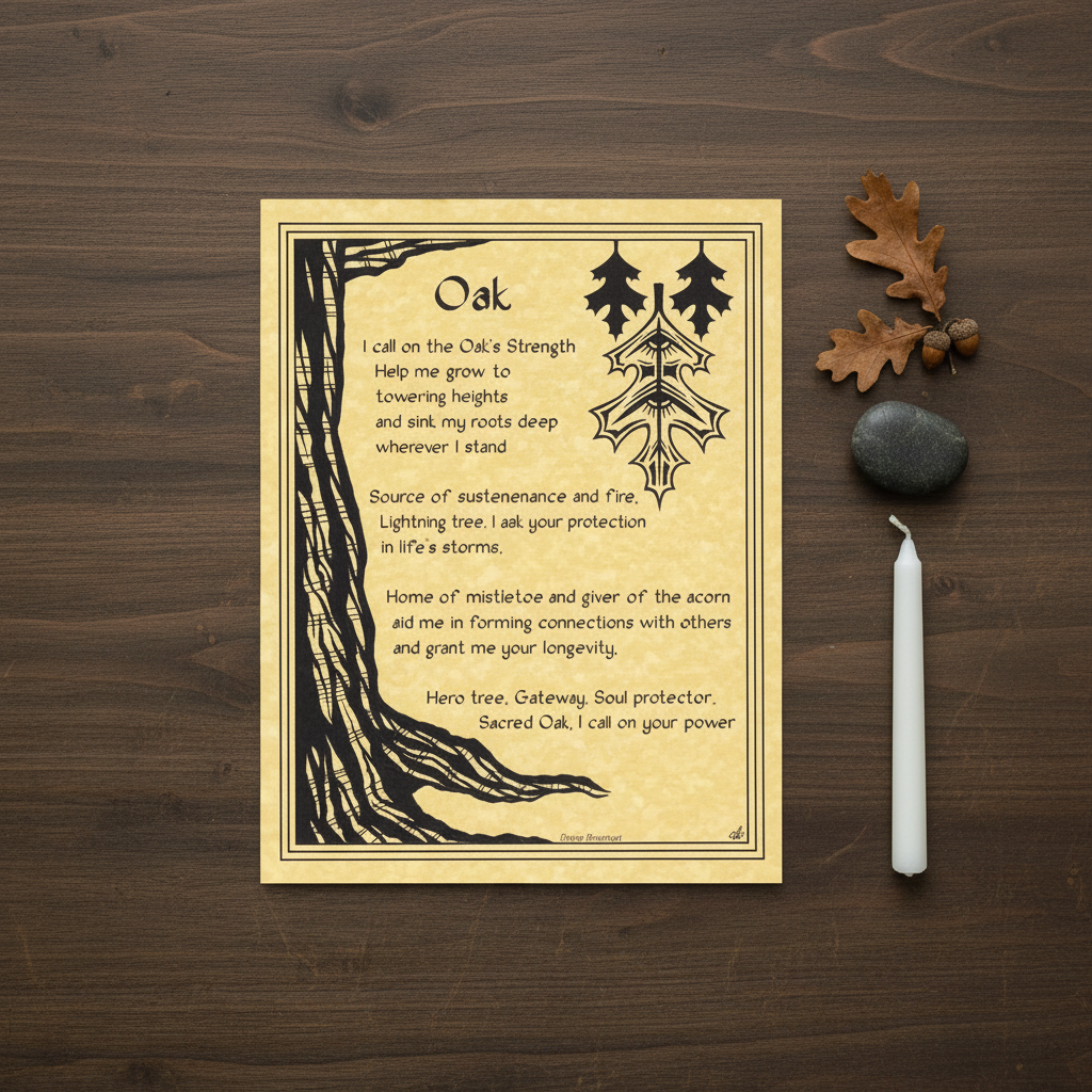 Oak Poster flat lay