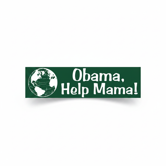 Obama Help Mama Bumper Sticker, white background