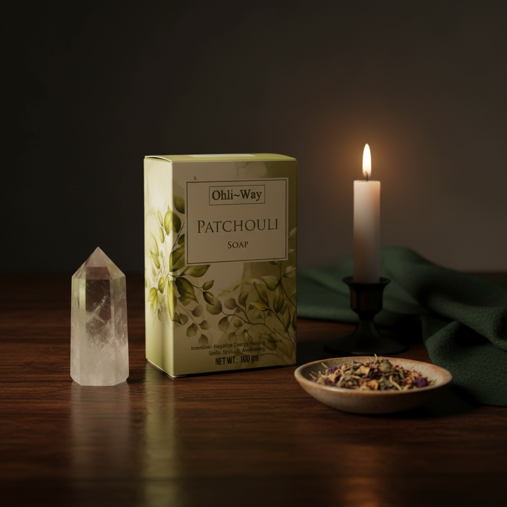 Ohli~Way Patchouli Soap – styled on altar