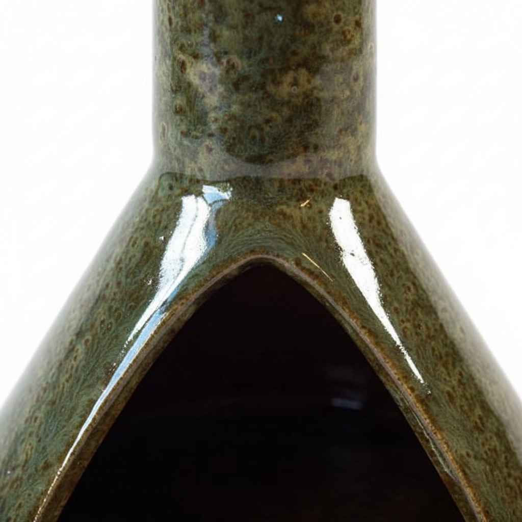 Olive Green Chimney Burner, 6 Inch, detail view