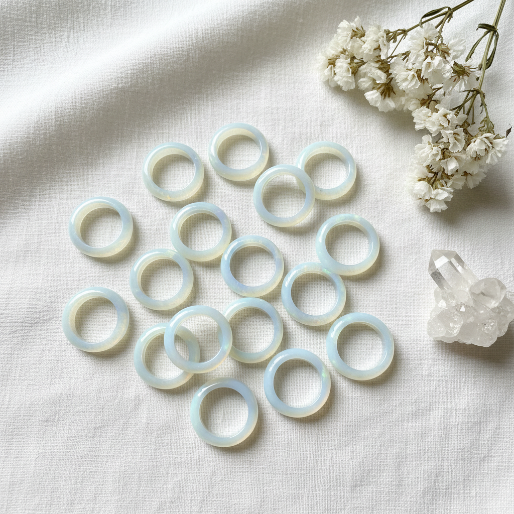 Opalite Rings flat lay