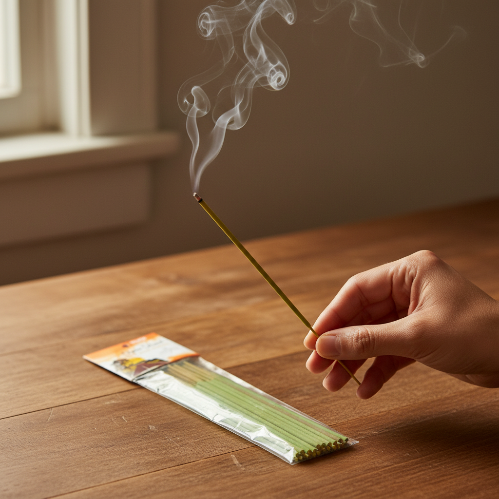 Open Road Aura Incense Sticks, 20 Pack — shown in use