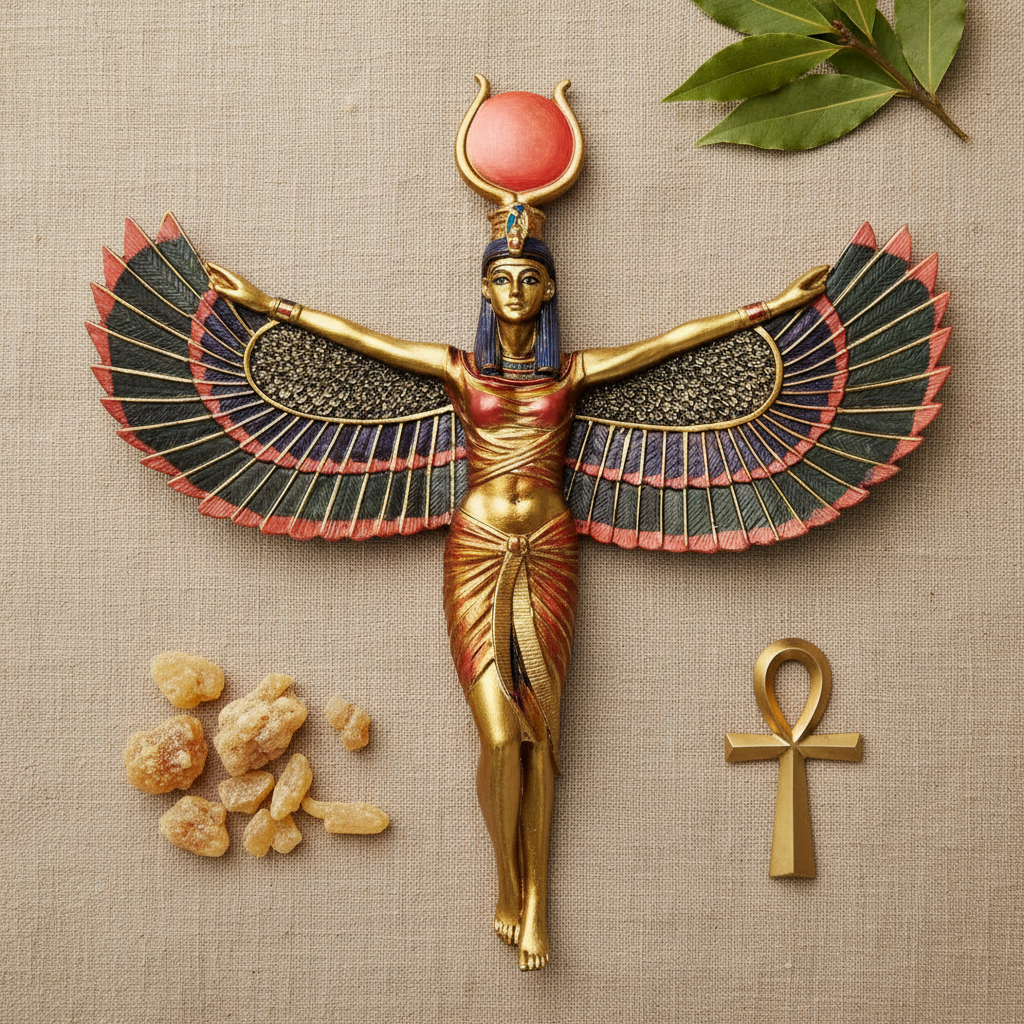 Open Wings Isis Wall Plaque, flat lay