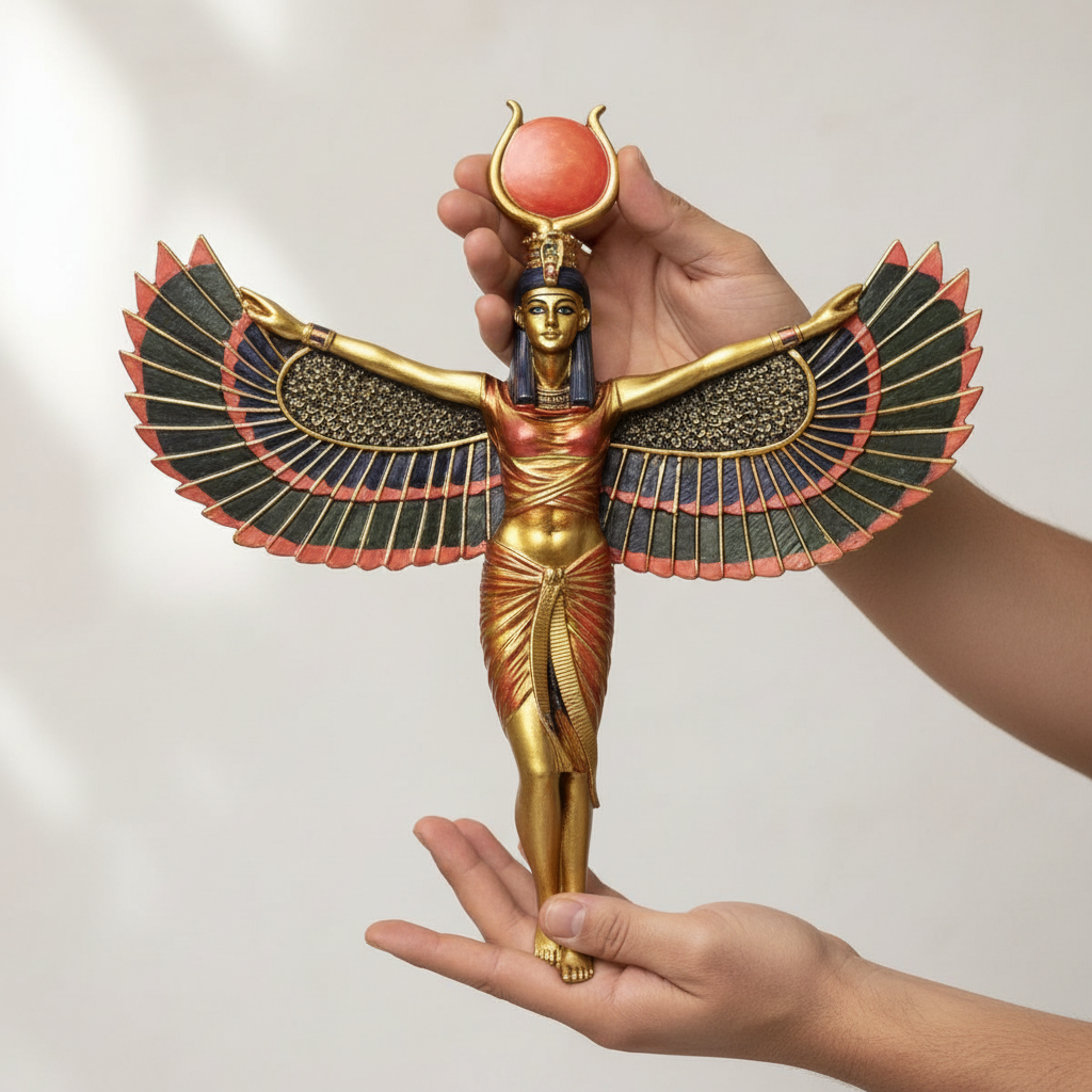 Open Wings Isis Wall Plaque, held