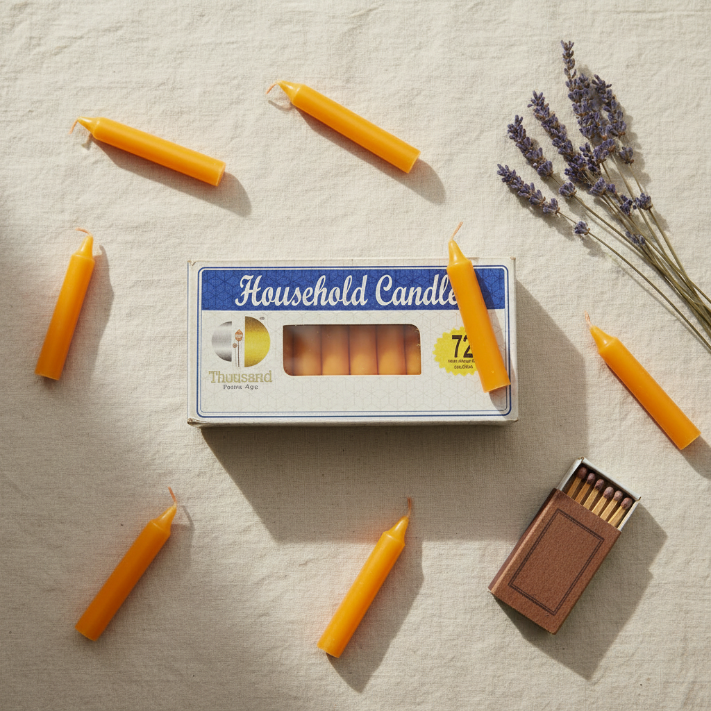 Orange 4" Household Candles, Set of 72, alternate view
