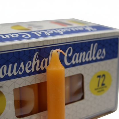 Orange 4" Household Candles, Set of 72, detail view