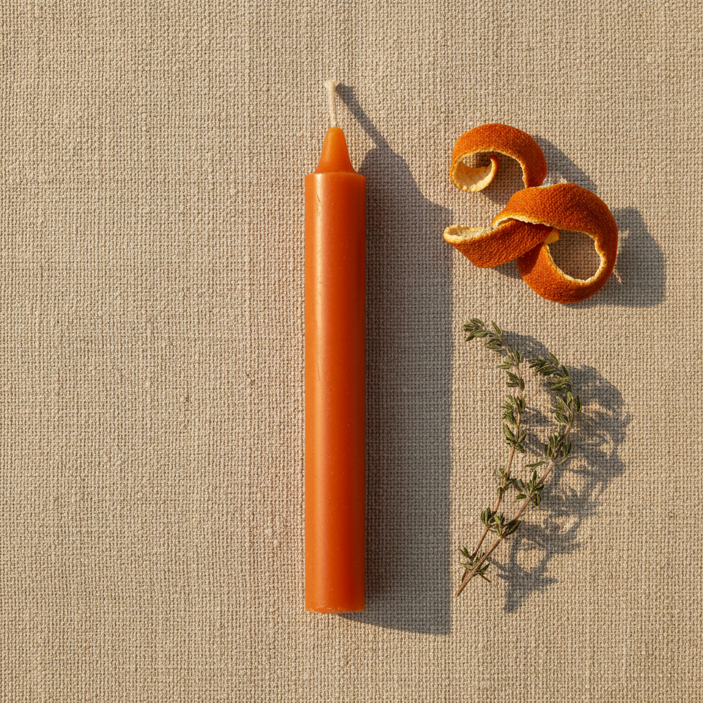 Orange 6" Household Candle, alternate view