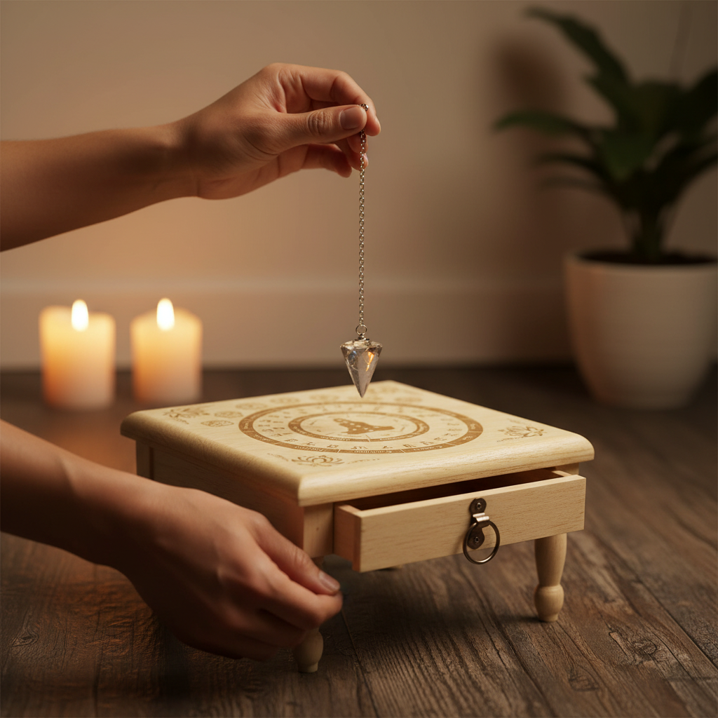 Pendulum Altar Table, 12" x 12", shown in use