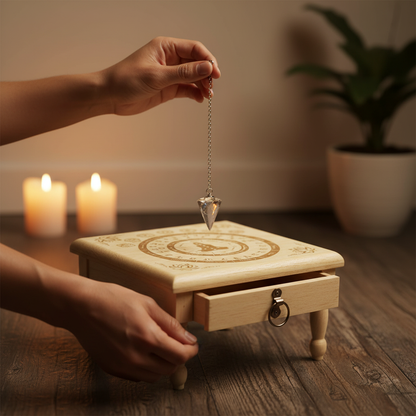 Pendulum Altar Table, 12" x 12", shown in use