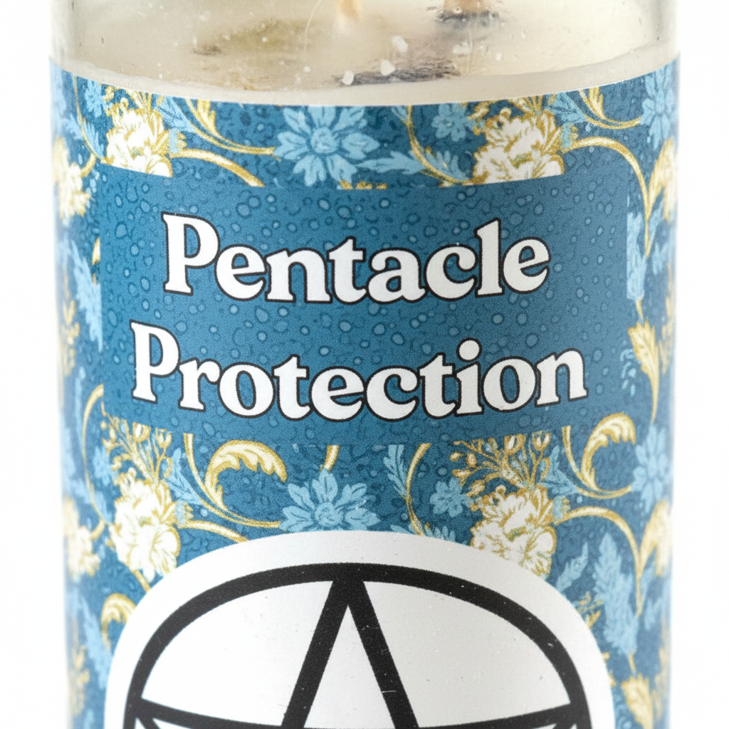 Pentacle Protection Aromatic Jar Candle, detail view