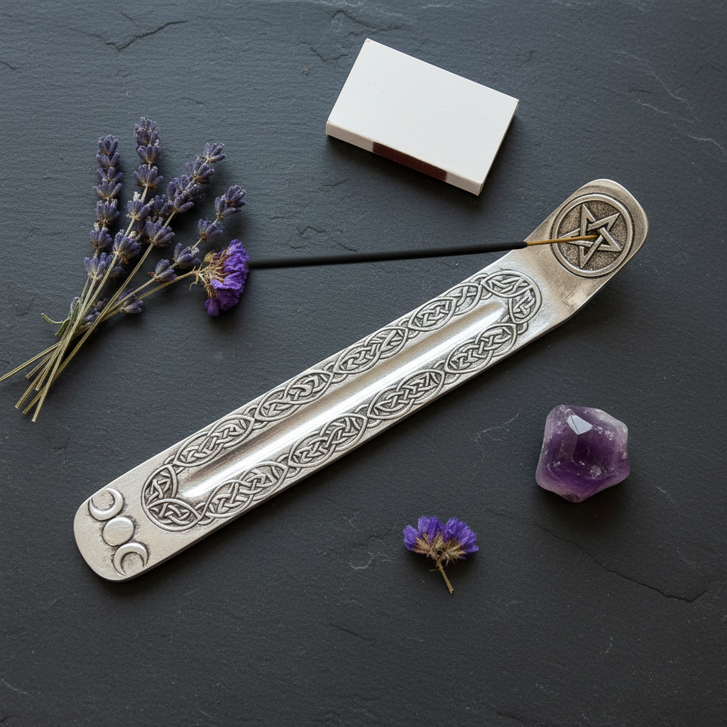 Pentagram and Triple Moon Ash Catcher, alternate view