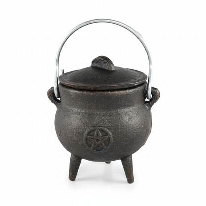 Pentagram Cast Iron Cauldron, 3 Inches