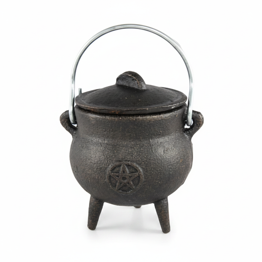 Pentagram Cast Iron Cauldron, 3 Inches