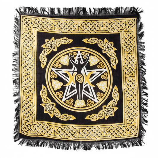 Pentagram Goddess Altar Cloth, 18 x 18 Inches