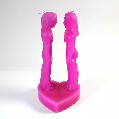 Pink Face to Face Candle white background