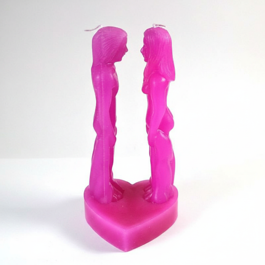 Pink Face to Face Candle white background