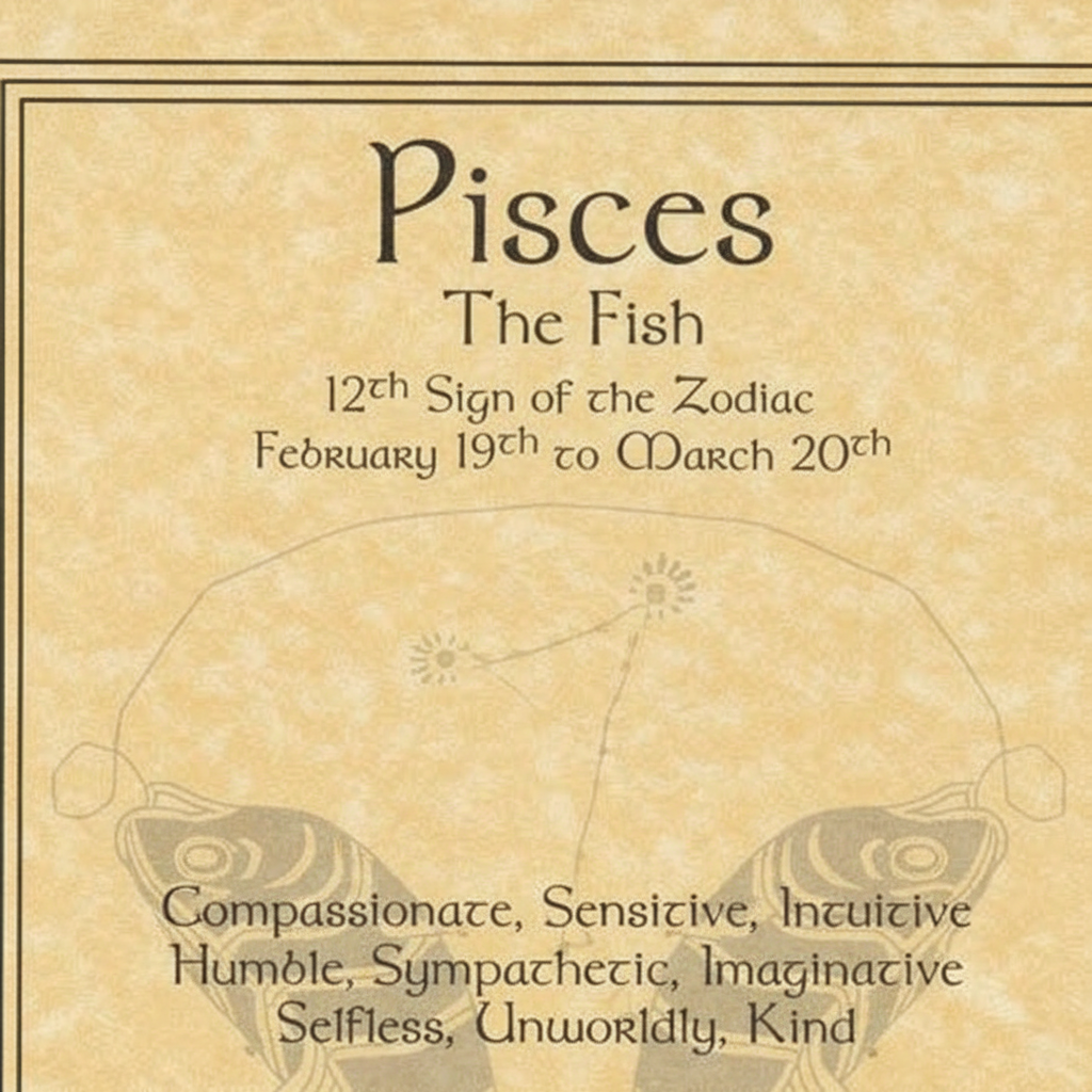 Pisces Zodiac Poster, detail view