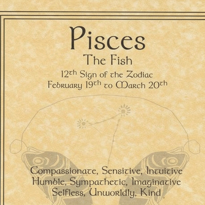 Pisces Zodiac Poster, detail view