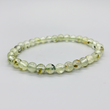 Prehnite Bead Bracelet, 6mm