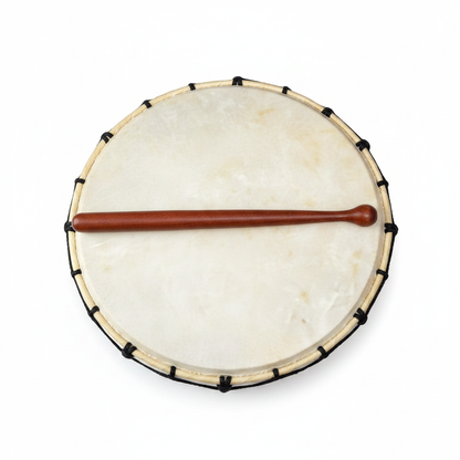 Balinese Ceremonial Drum with Beater, 13 Inches, detail view