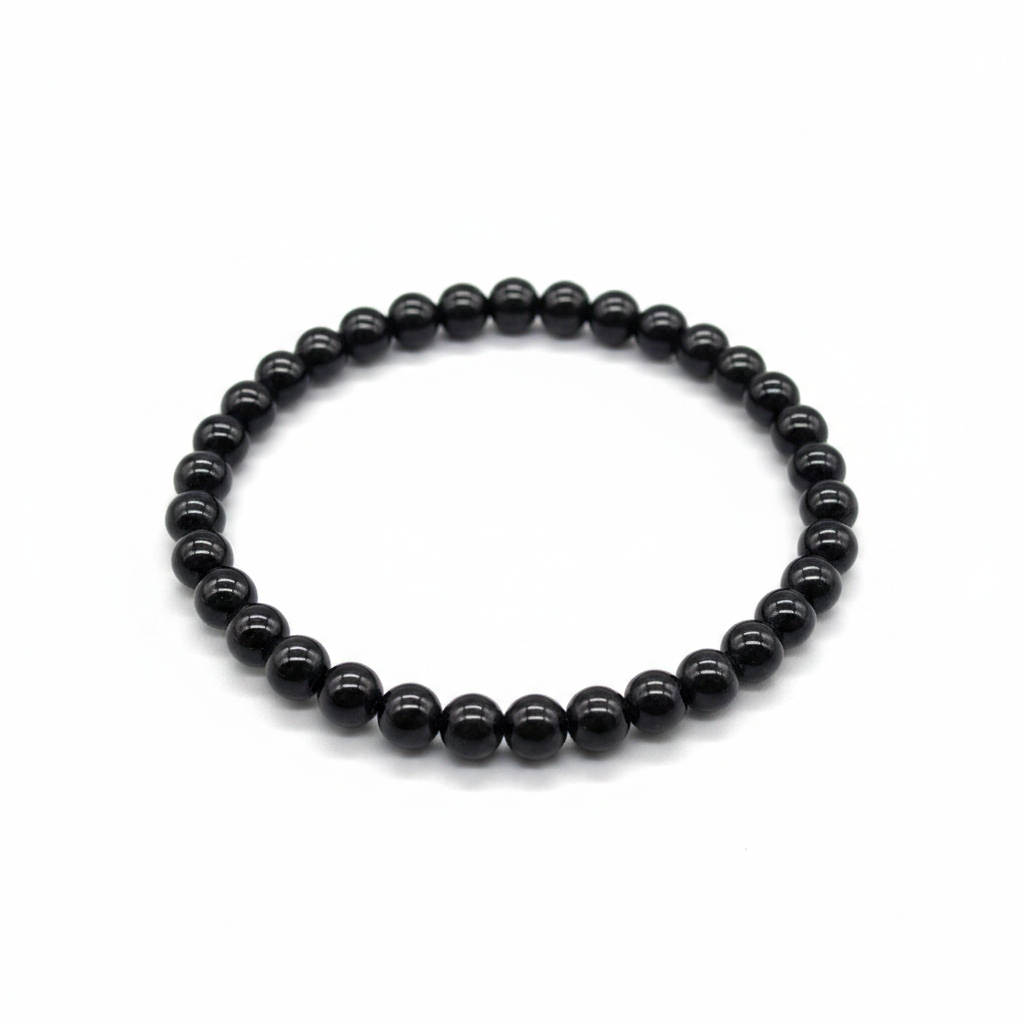 Black Tourmaline Stretch Bracelet, 4mm