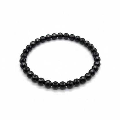 Black Tourmaline Stretch Bracelet, 4mm