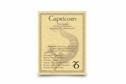 Capricorn Zodiac Poster by AzureGreen, 8.5 x 11 Inches