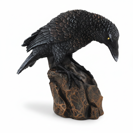 Downward Looking Raven Statue, 5 1/2 Inch
