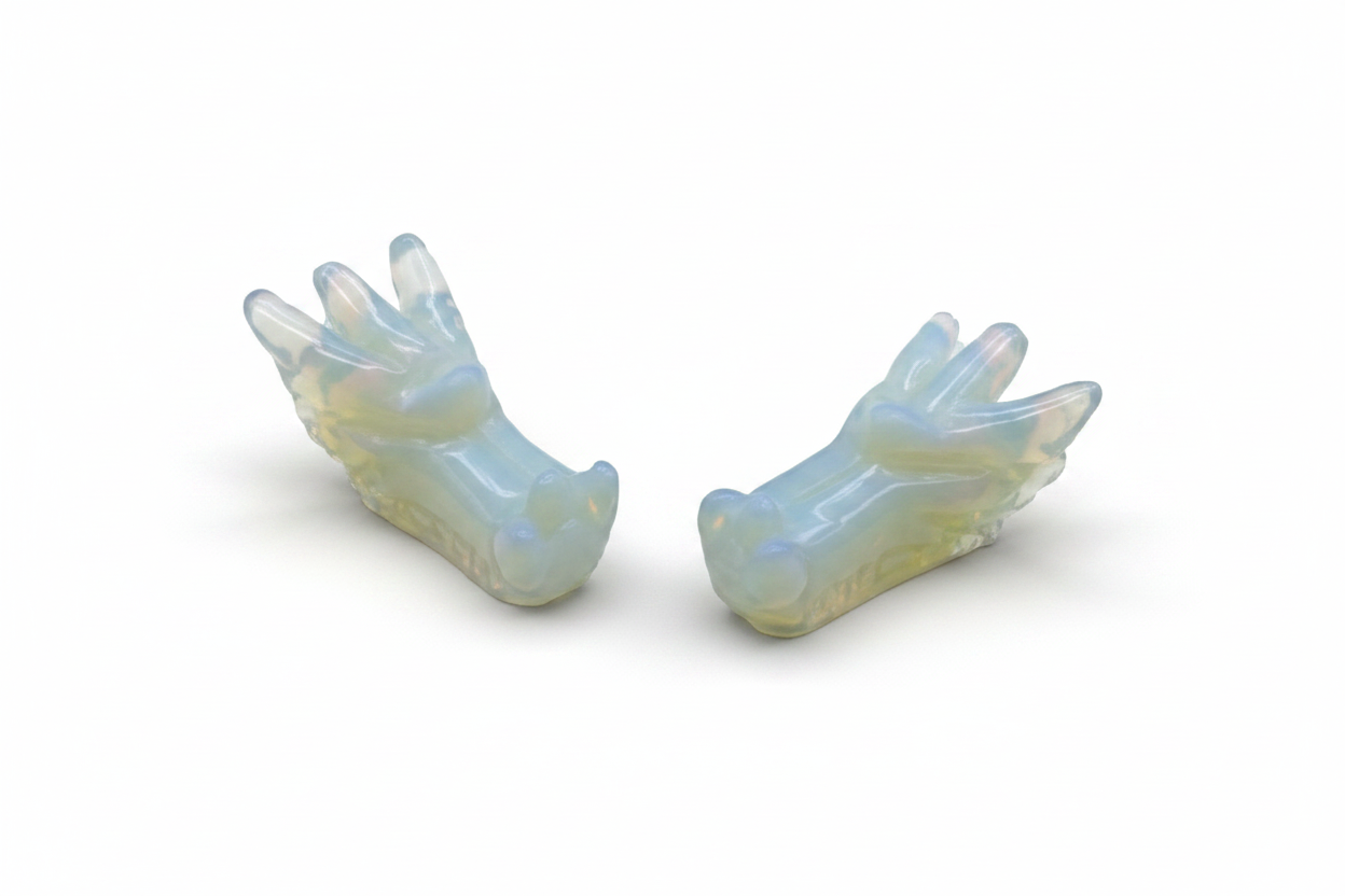 Opalite Dragon's Head, Set of 2, 1.75 Inches