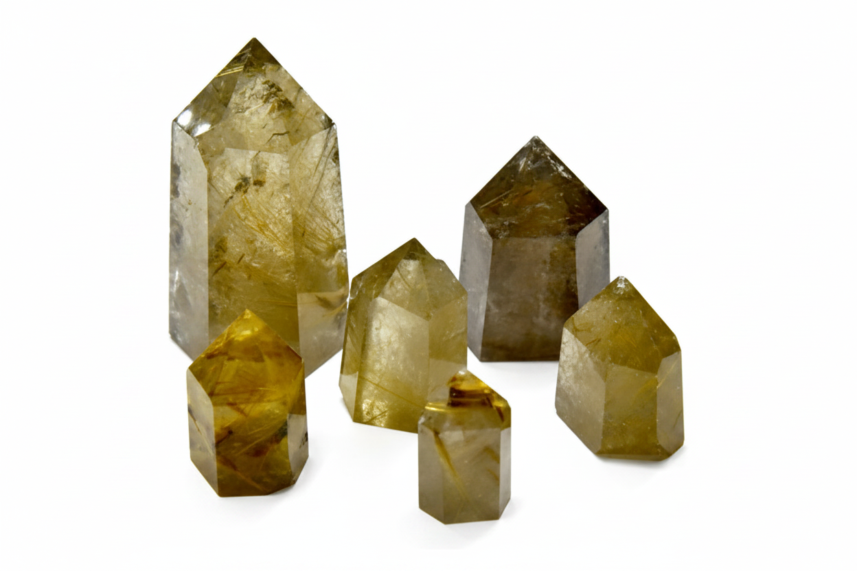 Golden Rutilated Oblisk, 1 lb, 1/2"-2"