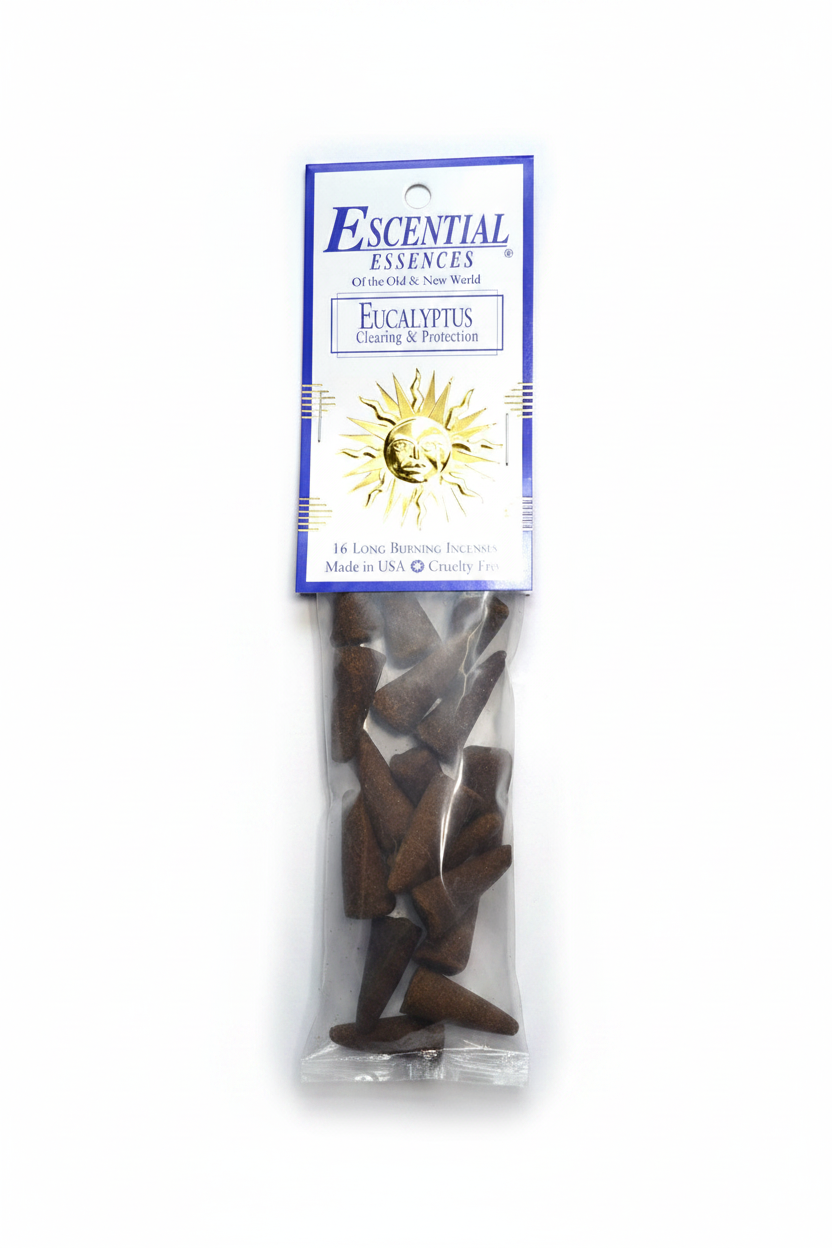 Eucalyptus Incense Cones by Escential Essences, 16 Cones