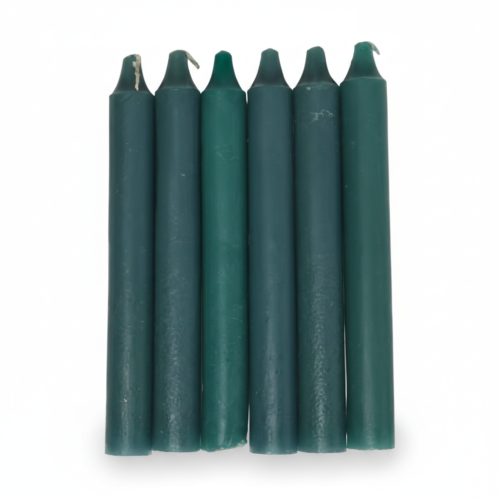 Green 6" Household Candle, Set of 6