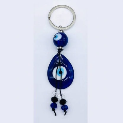 Evil Eye Keychain, Blue Glass