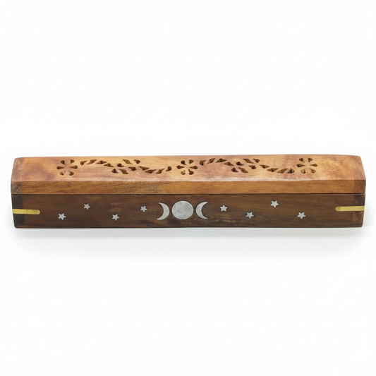 Flip Top Triple Moon Incense Holder, 12"