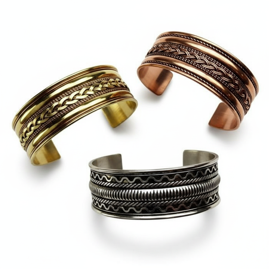 Assorted Celtic Two-Tone Bracelet, 1 Inch Wide