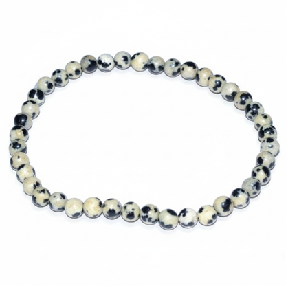 Dalmatian Jasper Stretch Bracelet, 4mm