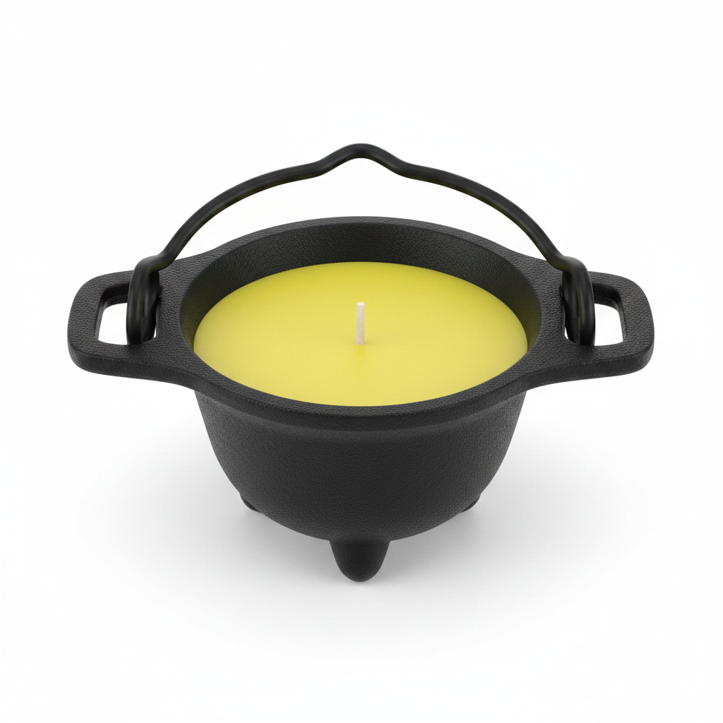 Citronella Candle in Cast Iron Cauldron