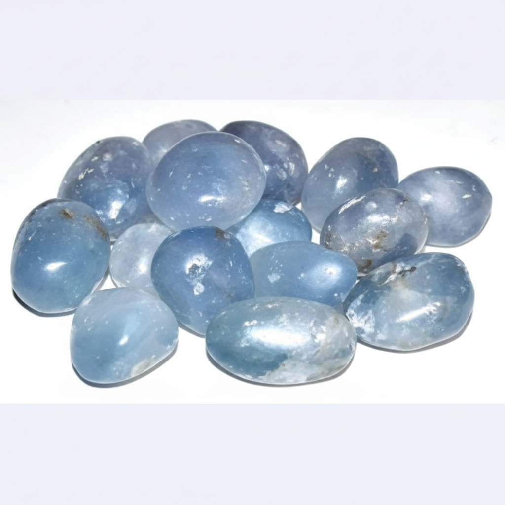Celestite Tumbled Stones, 1 Lb