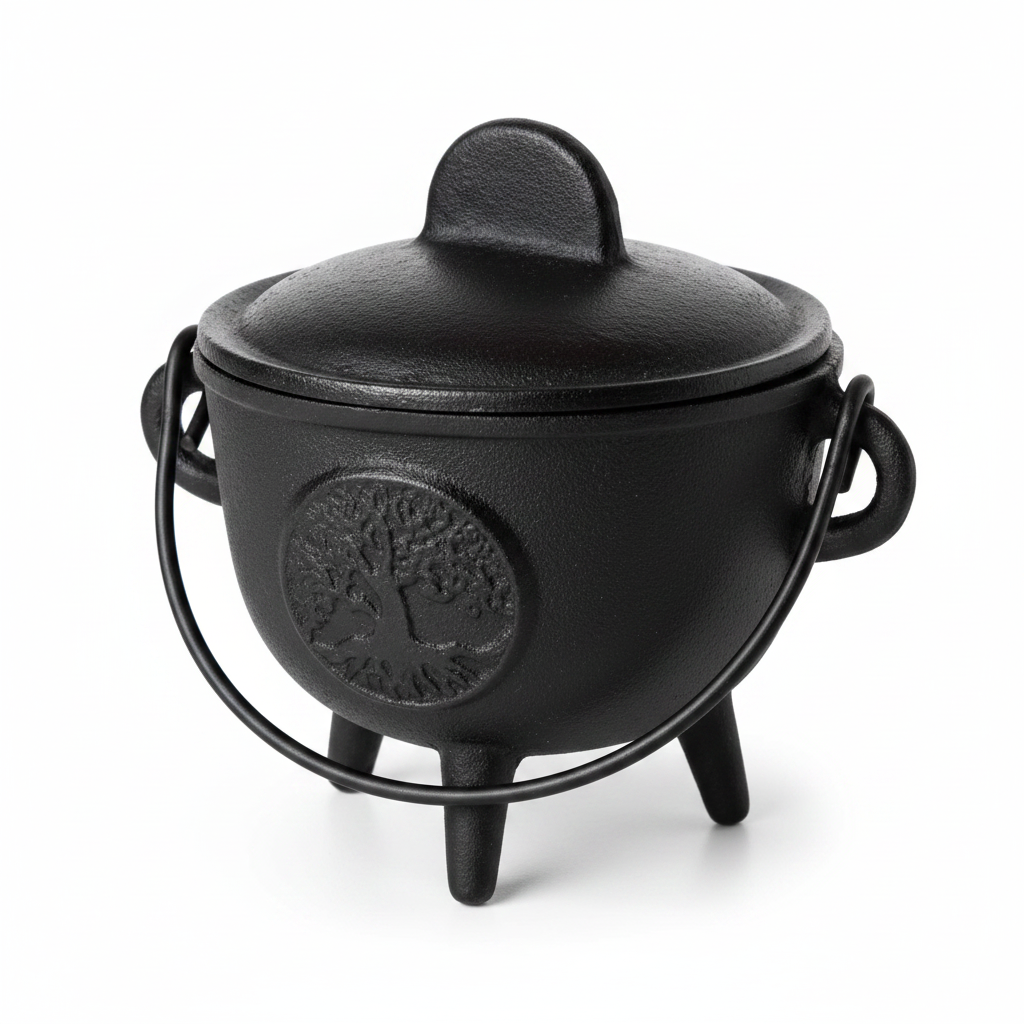 Medium Tree of Life Cast Iron Cauldron, 5"