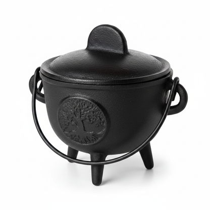 Medium Tree of Life Cast Iron Cauldron, 5"
