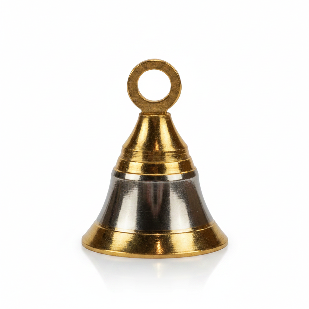 Two Tone Brass and Chrome Altar Bell, 2 Inch