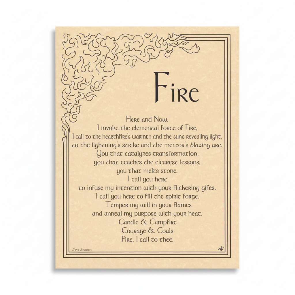 Fire Invocation Poster by AzureGreen, 8.5 x 11 Inches
