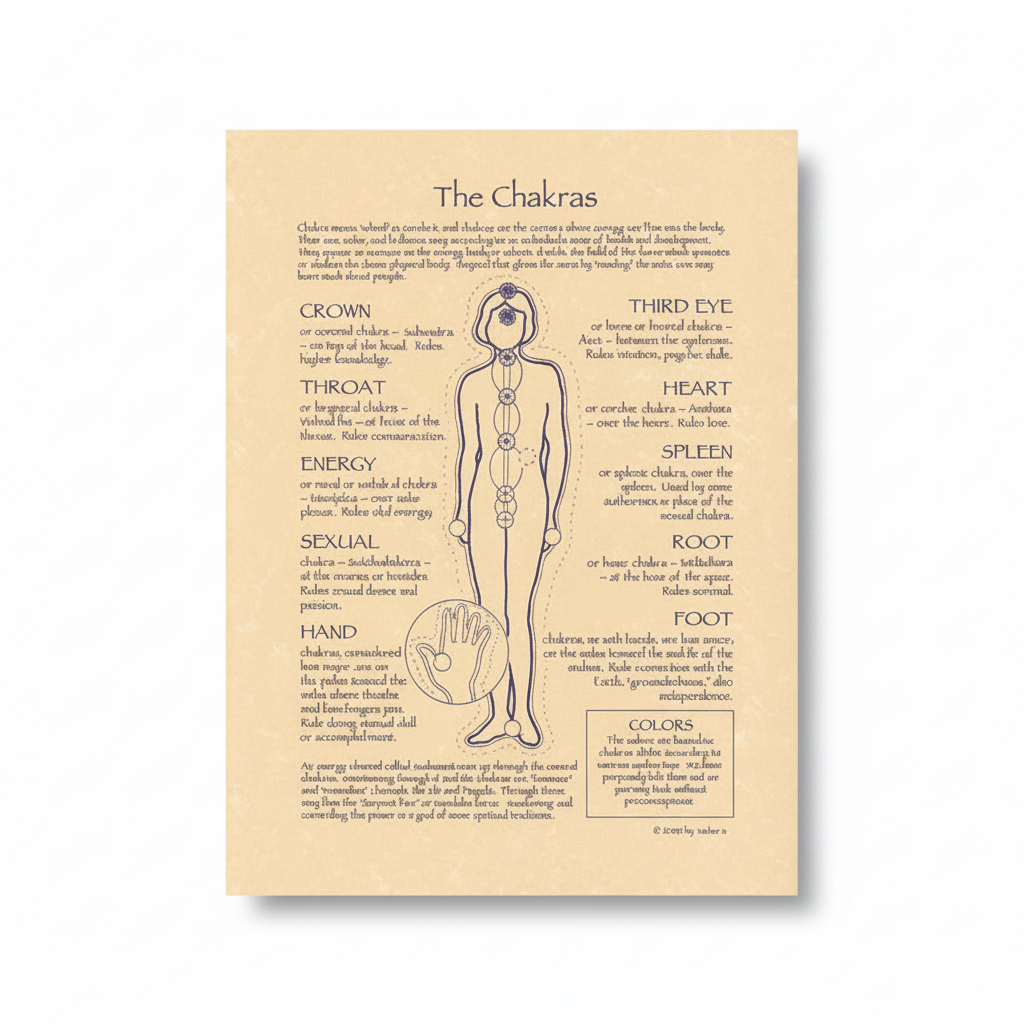 Chakras Poster by AzureGreen, 8.5 x 11 Inches
