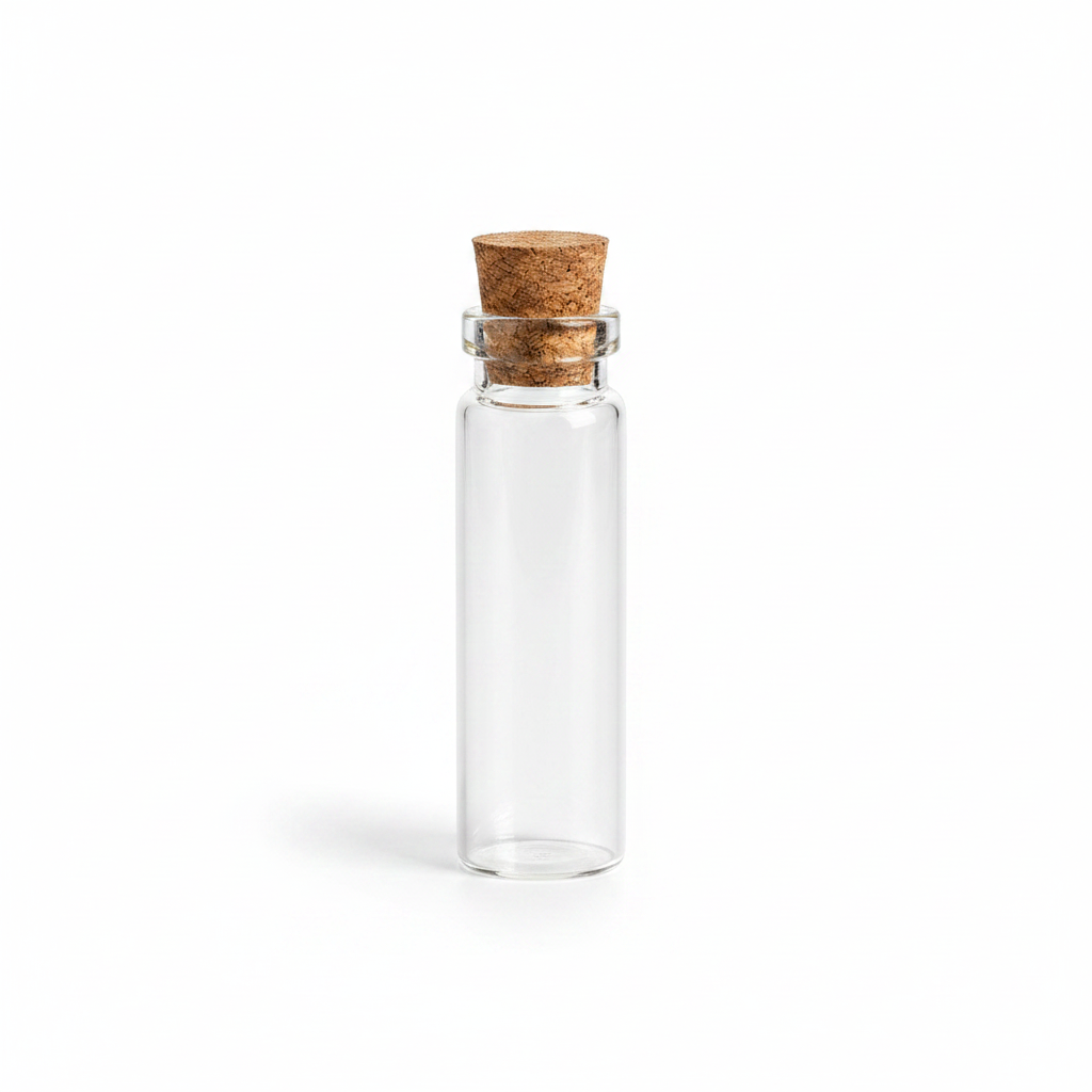 Glass Vial with Cork Top, 2 Dram