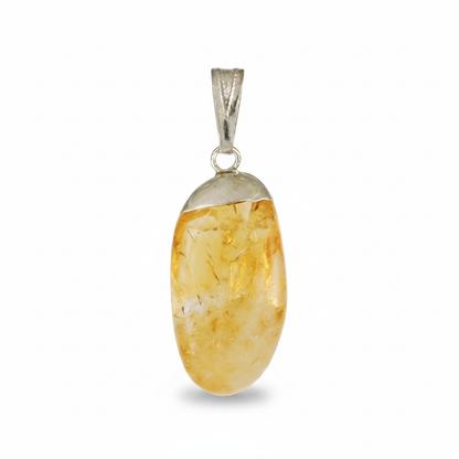 Citrine Tumbled Pendant, Resin Encased