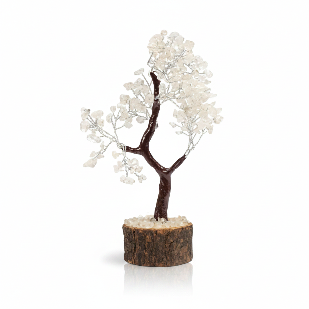 Clear Quartz Gemstone Tree, 160 Chips, 5 Inch