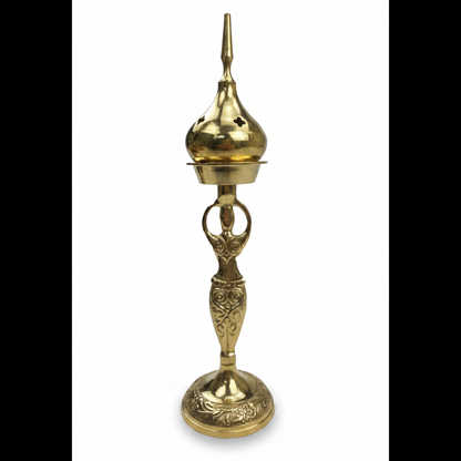 Goddess Brass Incense Burner, 9 Inches