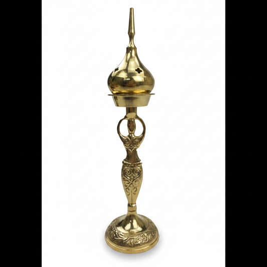 Goddess Brass Incense Burner, 9 Inches