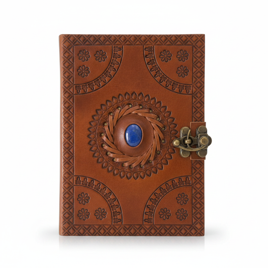 God's Eye Embossed Leather Journal, 5" x 7"