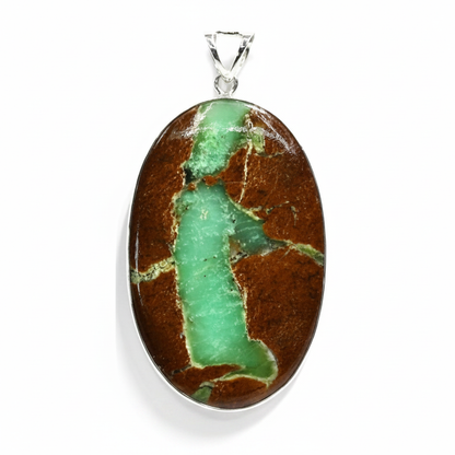 Chrysoprase Pendant in Sterling Silver, Oval or Teardrop